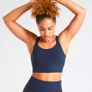 Athleta Warrior Longline Bra – Navy Blue – A–C Cup – Medium